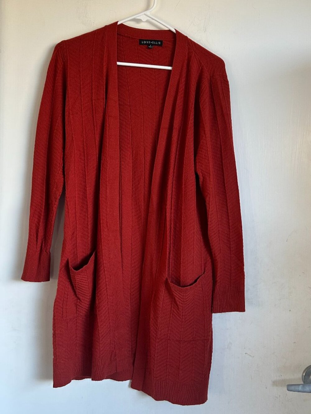 Love Ellie - Open Front Orange Cardigan Sweater
